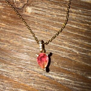 Fragrant Jewels Gold Necklace with Pink Pendant